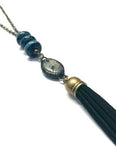 black and gray beaded necklace for women