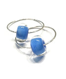 blue beaded hoop earrings