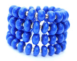 Blue Beaded Wrap Bracelet--this color is so popular right now! If you wear a lot of cobalt blue and are searching for jewelry to match, snag this blue wrap bracelet here https://wrist-flair.myshopify.com/collections/stretchy-wrap-bracelets/products/blue-wrap-bracelet