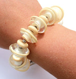 Modern Beige Beaded Bracelet--this gorgeous accessory is a great way to complete your stylish look by making a STATEMENT! See this bracelet up close by visiting https://wrist-flair.myshopify.com/collections/statement-bracelets/products/off-white-statement-bracelet
