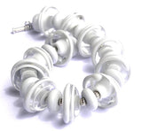 Light Gray Glass Beaded Bracelet With Toggle Clasp
