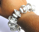 Chunky Gray Beaded Bracelet