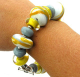 Mustard Yellow Glass Beaded Bracelet
