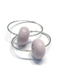 light pink beaded hoop earrings