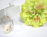 rose gold hoop earrings with white beads