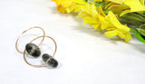 Single Beaded Rose Gold Hoop Earrings For Girls
