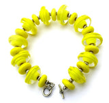 Yellow Glass Beaded Bracelet For Women
