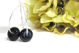 Simple beaded hoop earrings--you can never have too much black! These elegant black beaded hoop earrings are sure to please whether they are an addition to your own wardrobe or a unique gift for her! See them up close by visiting https://wrist-flair.myshopify.com/collections/beaded-earrings/products/black-beaded-sterling-silver-hoop-earrings