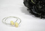 off white glass beaded sterling silver hoop earrings--do you love minimalist jewelry that is simple yet elegant? I do too! Shop for colorful, simple glass beaded jewelry at www.wristflairglass.com