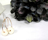 single beaded rose gold hoop earrings