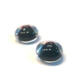 black beads with clear glass 