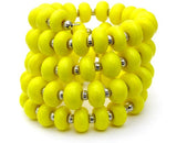 Yellow Glass Beaded Wrap Bracelet