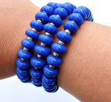 Royal Blue Wrap Bracelet--bright in color, modern in design. See it up close here https://wrist-flair.myshopify.com/collections/stretchy-wrap-bracelets/products/blue-wrap-bracelet