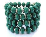 Modern Green Bracelet--rich in color and modern in style! See it up close here https://wrist-flair.myshopify.com/collections/stretchy-wrap-bracelets/products/forest-green-wrap-bracelet