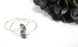 Simple Gray Hoop Earrings--smoky quartz earrings that are classy, rich in color and modern in design! See this pair up close here https://wrist-flair.myshopify.com/collections/beaded-earrings/products/gray-beaded-silver-hoop-earrings