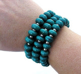 Dark Green Beaded Wrap Bracelet--rich in color and modern by design! See it up close here https://wrist-flair.myshopify.com/collections/stretchy-wrap-bracelets/products/forest-green-wrap-bracelet
