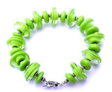 lime green glass beaded bracelet