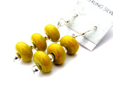 yellow and silver beaded earrings for women