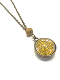 Mustard Yellow Dried Flower Necklace