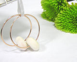 beaded rose gold hoop earrings for women