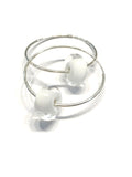 white beaded hoop earrings