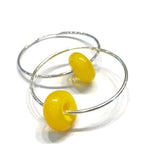 yellow beaded hoop earrings
