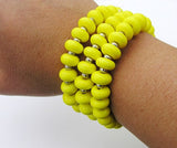 Yellow Triple Strand Bracelet For Girls