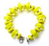 Yellow Glass Beaded Bracelet For Women